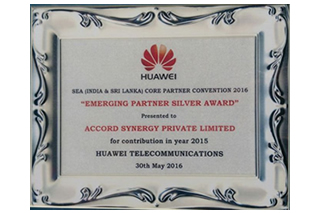 EMERGING PARTNER  AWARD IN 2016 FROM HUAWEI